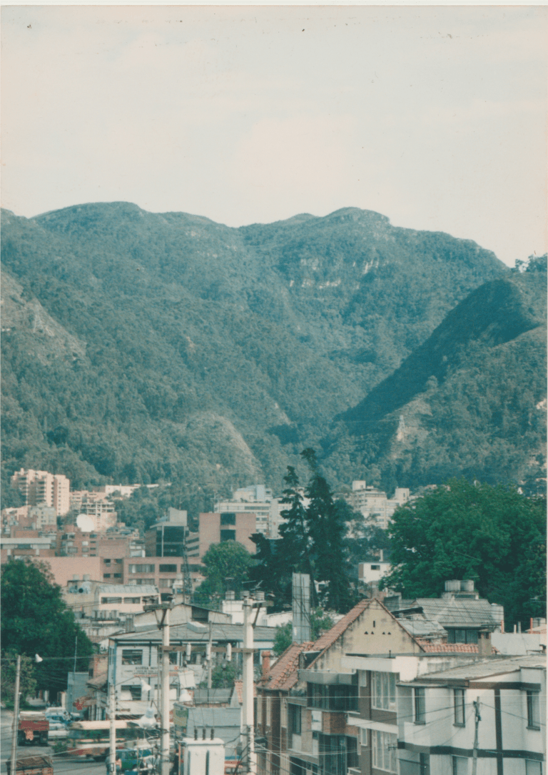 Houses in Bogota looking at the Citie's Mountain