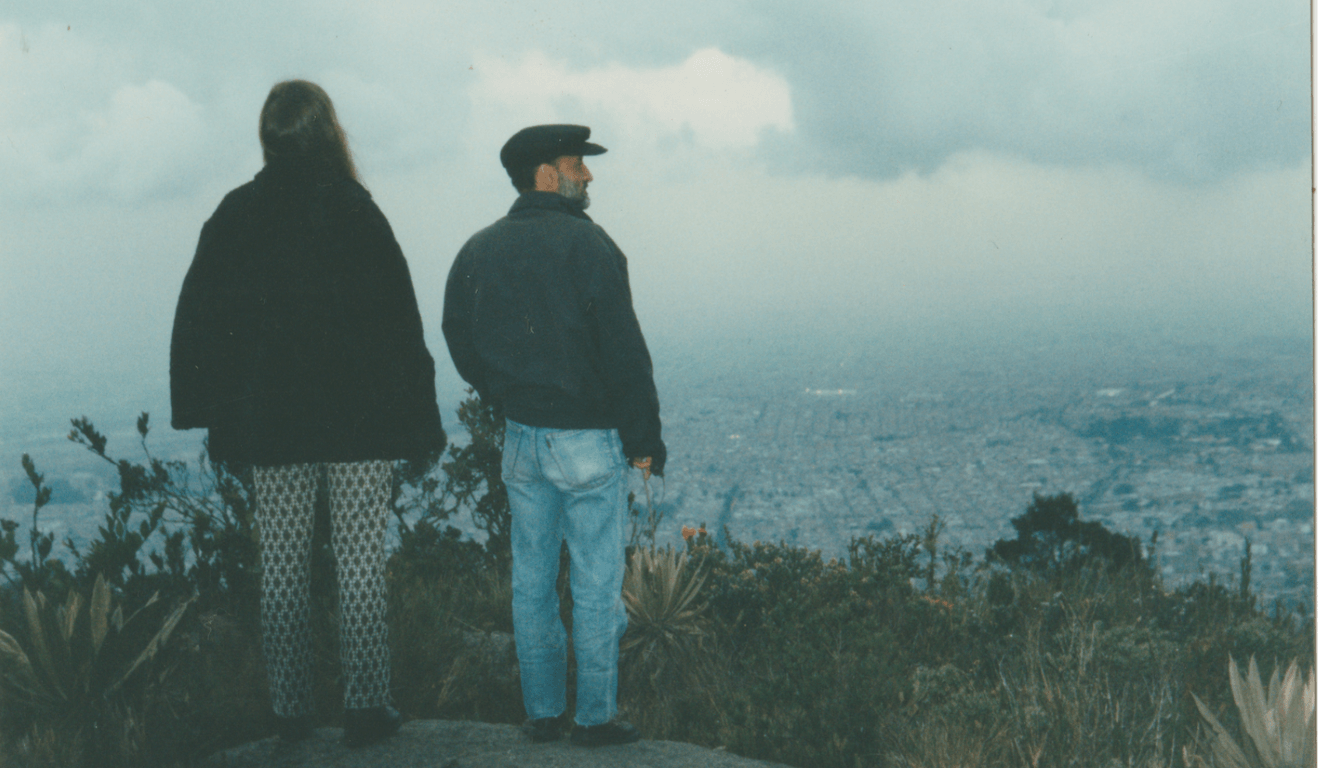 People overlooking Bogotá from the páramo.